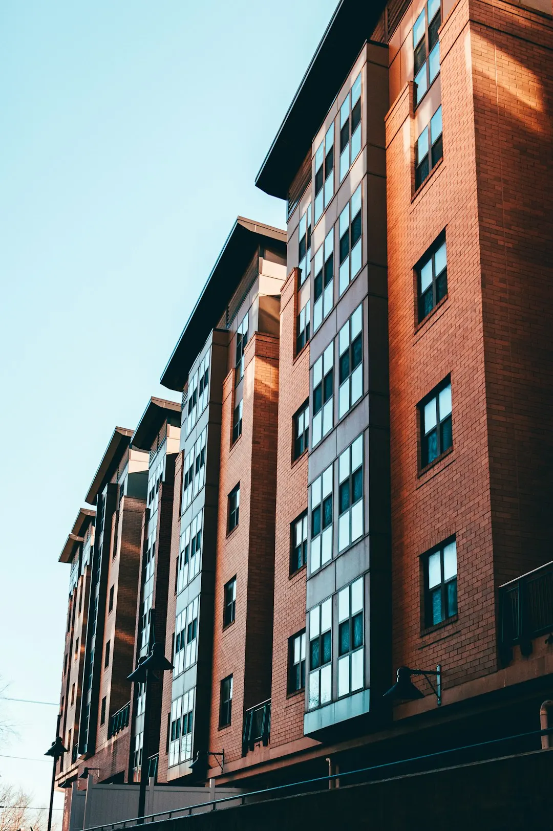 Brick apartment building