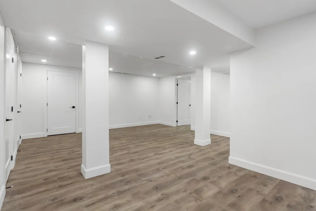 Open finished basement area
