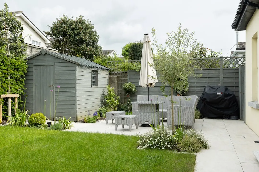 Residential garden and shed