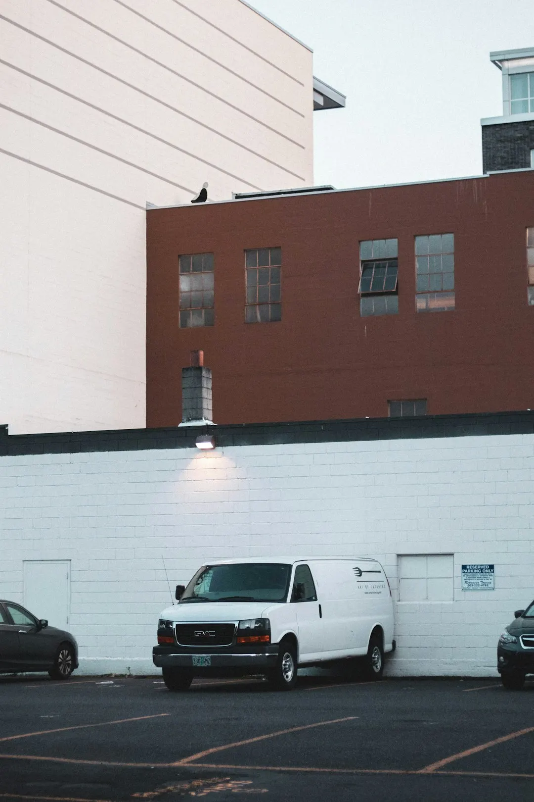 White commercial service van